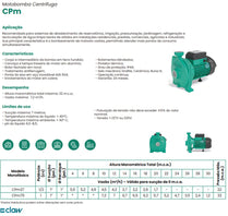 Bomba Periférica Claw CPM37 0,50CV 220V Monofásica