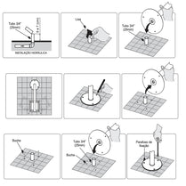 Ducha Bertioga Pooltec em aço Inox com coluna 38MM