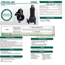 Bomba Trituradora Famac FBS-JAC-NG 500 2,0CV 220V Trifásica