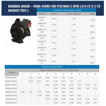 Bomba Hidro P/ Piscina Sodramar BHGW-100 1,0CV 110/220V Mono Até 6 Bicos