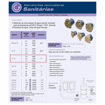 Bomba Circuladora Rowa 7/1S 0,13CV 220V Monofásica