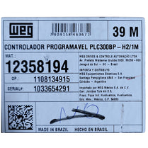 Controlador Programável WEG PLC 300 BP-H2/1M COD WEG 12358194