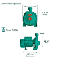 Bomba Thebe B-10 0,25CV 127/220V Monofásica