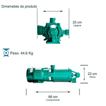 Bomba Multiestágio Thebe P-11/6 3,0CV 4V Trifásica