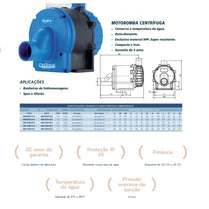 Bomba Hidromassagem Syllent MB71E0010AS5 0,75CV 110V Mono