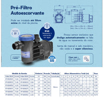 Bomba Piscina Syllent PF42M033-220/AS 0,33CV 220V Monofásica